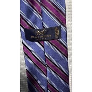Brooks Brothers 346 Necktie One Size Blue‎ Purple Striped Silk Tie